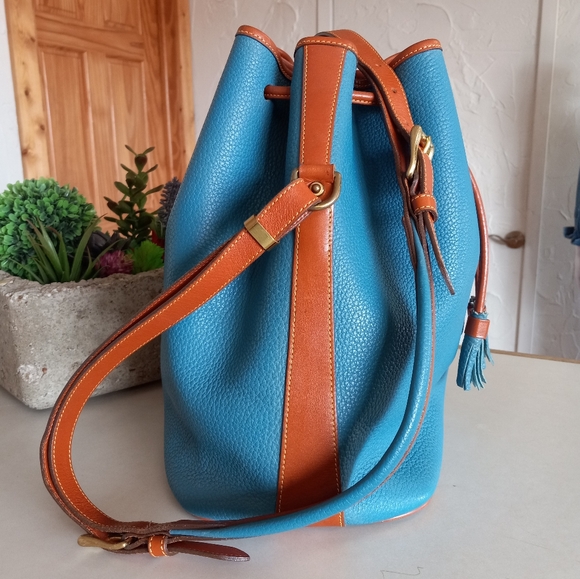 Dooney & Bourke X-Large Vintage Drawstring Bag, AWL, Mediterranean Blue - Picture 7 of 10